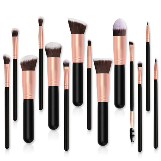 14Pcs Makeup Brush Set with Free Sponge