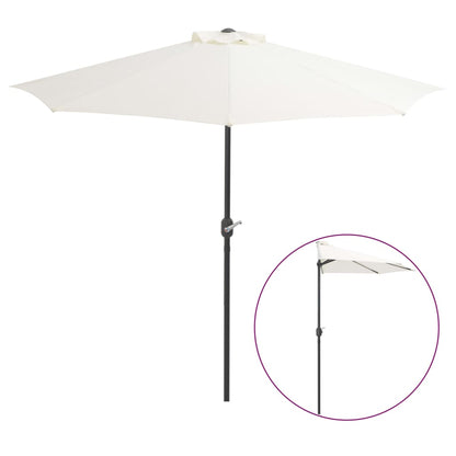 NNEVL Balcony Parasol with Aluminium Pole Sand 270x135 cm Half-1