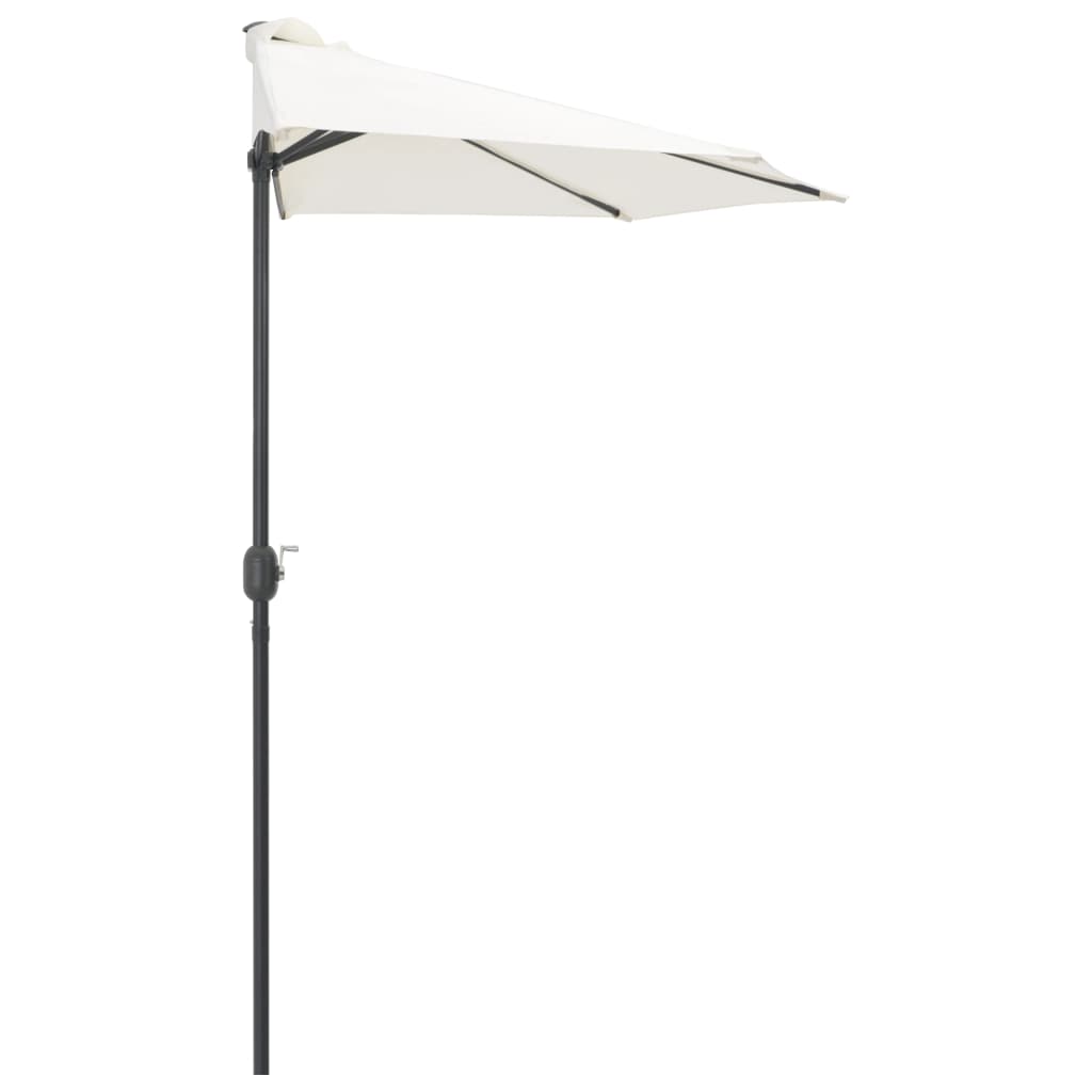 NNEVL Balcony Parasol with Aluminium Pole Sand 270x135 cm Half-3