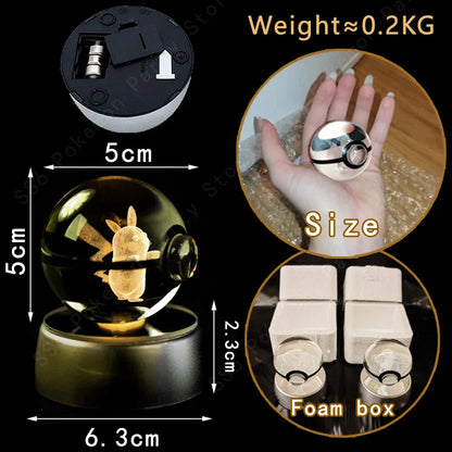 Pokemon Crystal Ball 3D Lamp Night Light