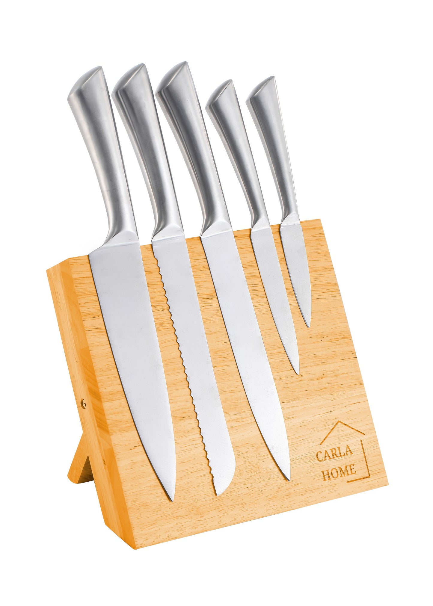 NNEDSZ Natural Bamboo Magnetic Knife Block Holder with Strong Magnets for Home Kitchen Storage & Organisation-0