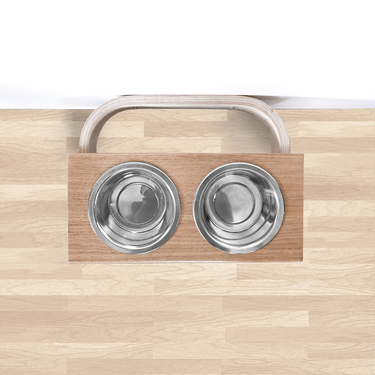 Hanging wooden dog feeder, Mounted pet feeding station, Shepherd food stand