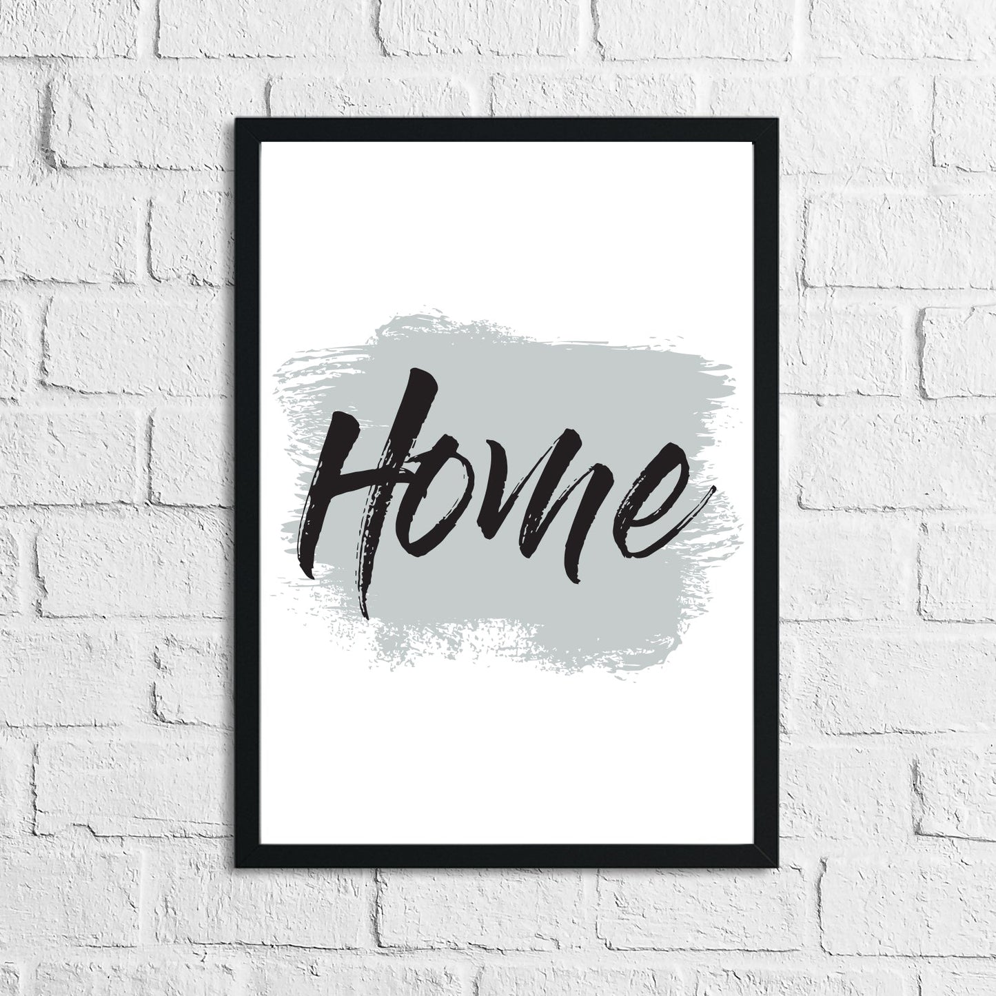 Home Grey Brush Simple Home Wall Decor Print-0