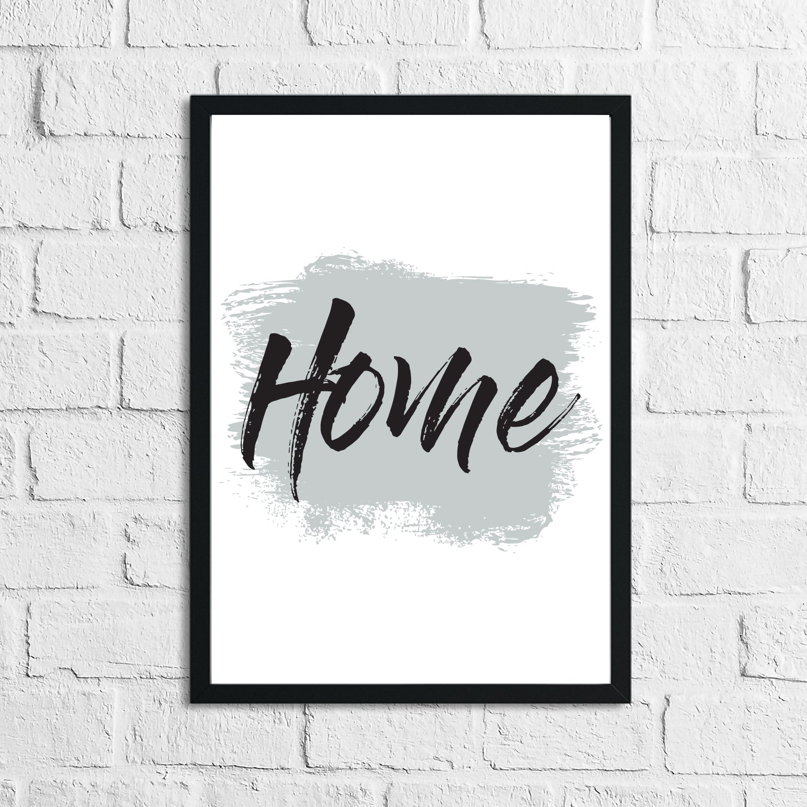 Home Grey Brush Simple Home Wall Decor Print-0