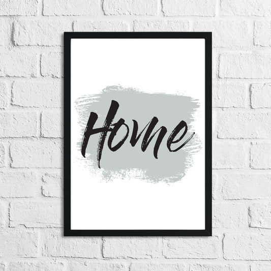 Home Grey Brush Simple Home Wall Decor Print-0