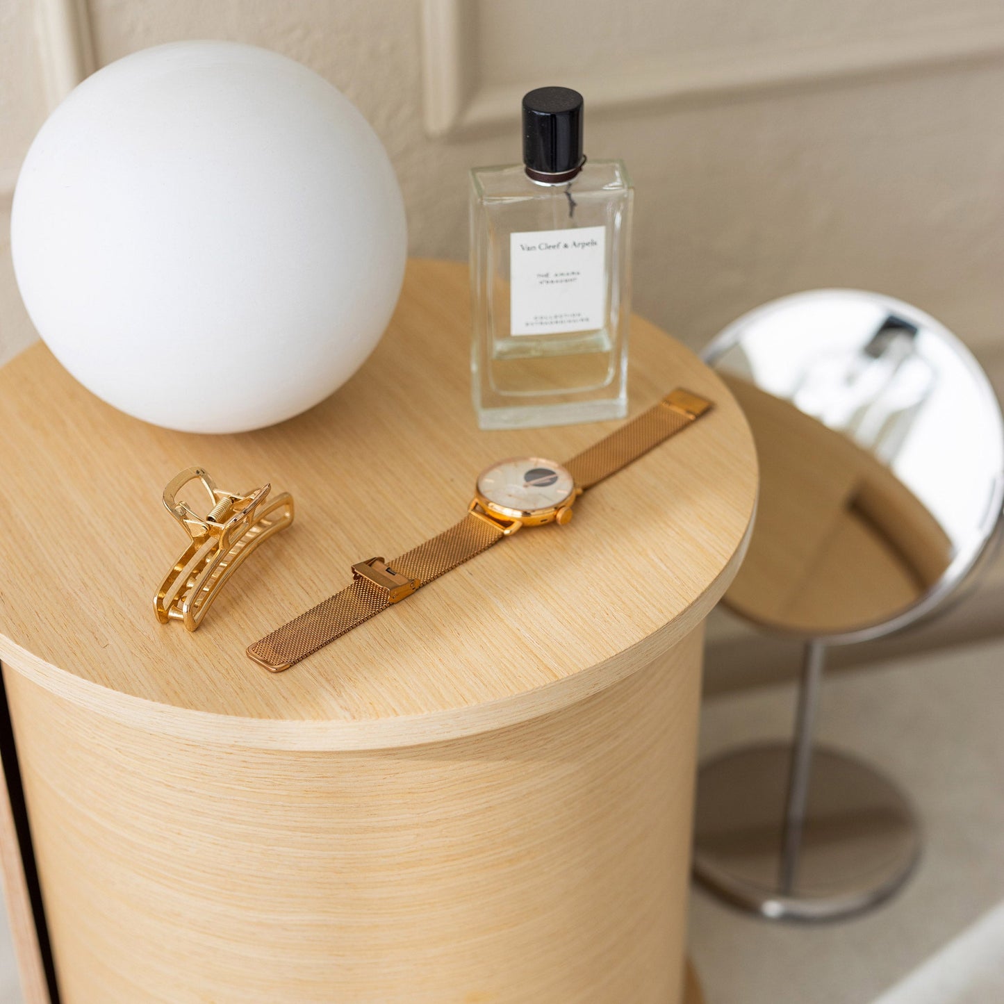 Wooden Makeup Organizer, Round Coffee Table, Nightstand-2