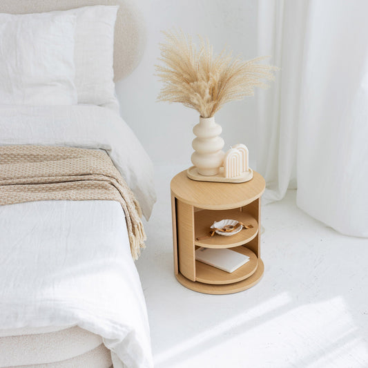 Wooden Makeup Organizer, Round Coffee Table, Nightstand-0